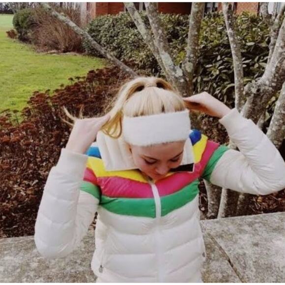 NWT Perfect Moment Womens Snow White Rainbow Queenie Goose Down Jacket Size L - Picture 3 of 16